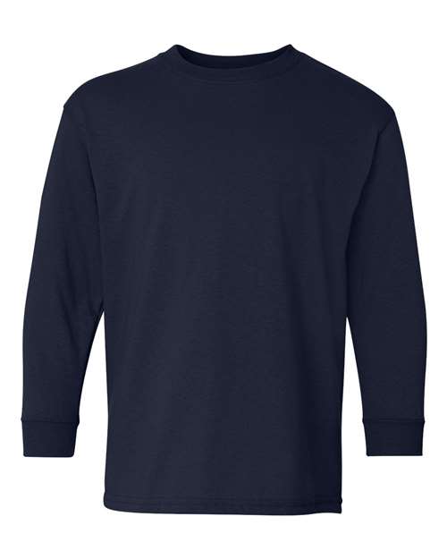 Youth Heavy Cotton™ Long Sleeve T-Shirt - Navy Front