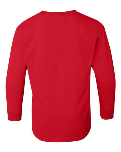 Youth Heavy Cotton™ Long Sleeve T-Shirt - Red Back