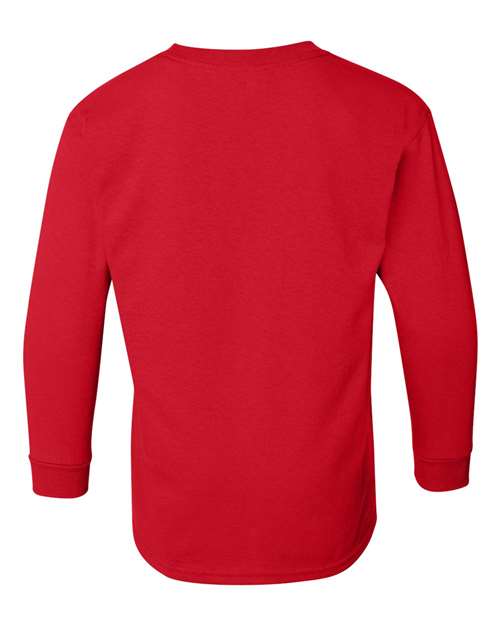 Youth Heavy Cotton™ Long Sleeve T-Shirt - Red Back