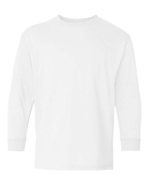 Youth Heavy Cotton™ Long Sleeve T-Shirt - White Front