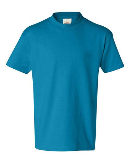 Hanes Youth Authentic T-Shirt - Teal Front