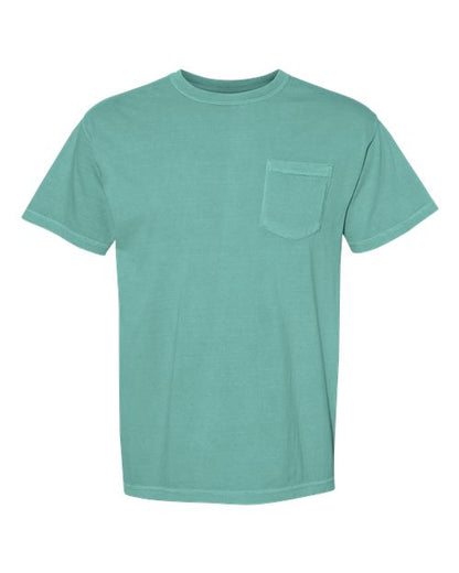 Comfort Colors Unisex Garment-Dyed Heavyweight Pocket T-Shirt - Seafoam Front