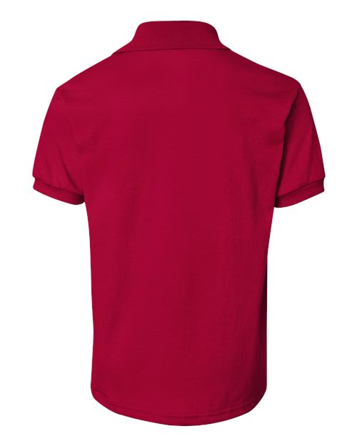 Youth EcoSmart® Jersey Polo - Deep Red Back