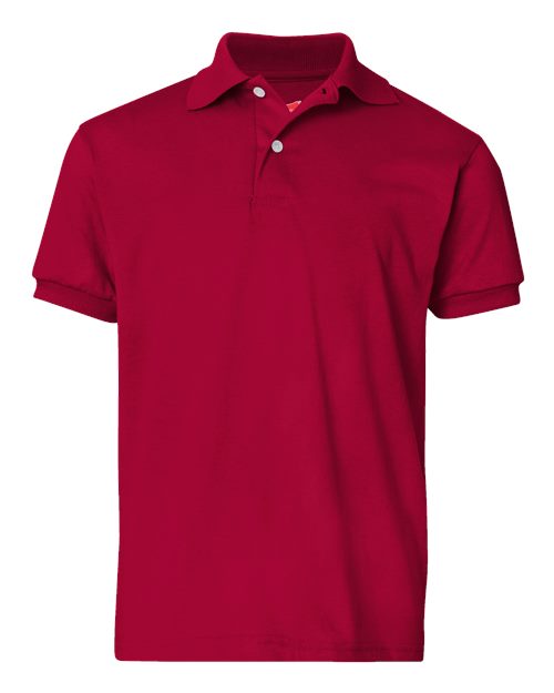 Youth EcoSmart® Jersey Polo - Deep Red Front