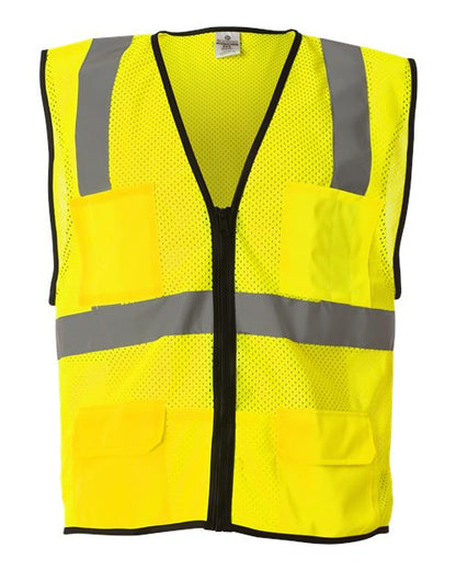 Kishigo Unisex Economy Mesh 6-Pocket Vest - Lime Front