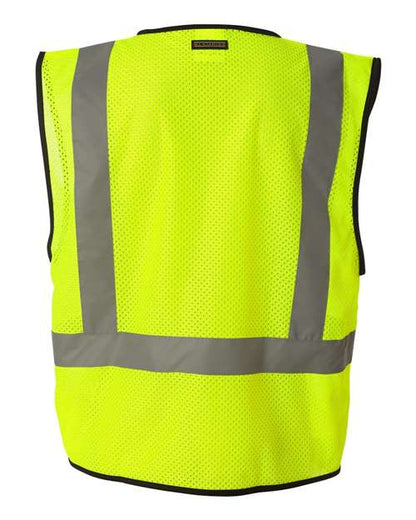 Kishigo Unisex Economy Single Pocket Hook-and-Loop Mesh Vest - Back