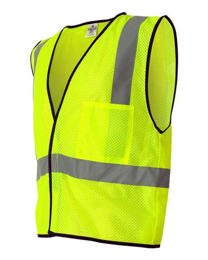 Kishigo Unisex Economy Single Pocket Hook-and-Loop Mesh Vest - Side