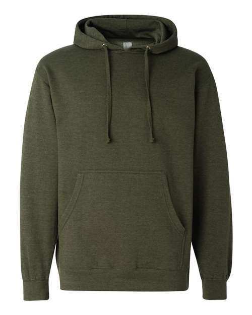Independent Trading Co. Unisex Midweight Hooded Sweatshirt - Army Heather Front
