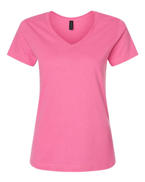 Gildan Women's Softstyle® V-Neck T-Shirt - Azalea Front