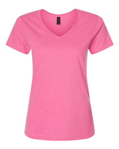 Women's Softstyle® V-Neck T-Shirt - Azalea Front