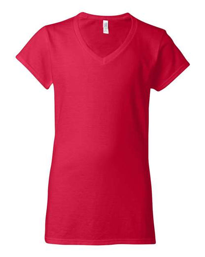 Gildan Women's Softstyle® V-Neck T-Shirt - Cherry Red Front