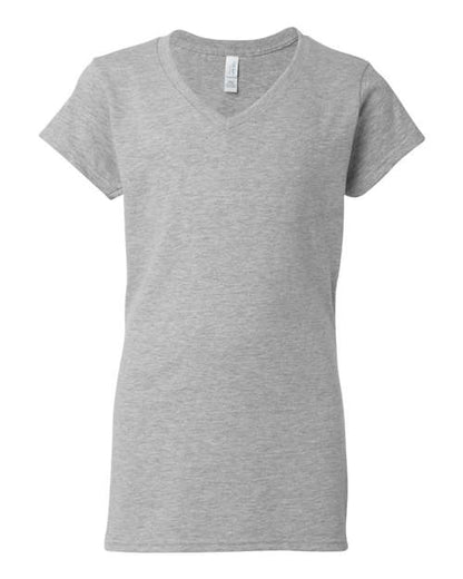Women's Softstyle® V-Neck T-Shirt - Sport Grey Front