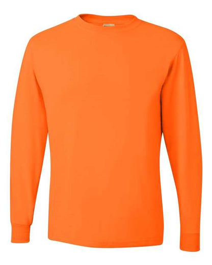 JERZEES Unisex Dri-Power® Long Sleeve 50/50 T-Shirt - Safety Orange Front