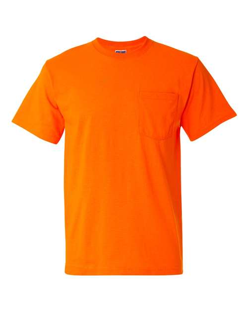 JERZEES Unisex Dri-Power® 50/50 Pocket T-Shirt - Safety Orange Front