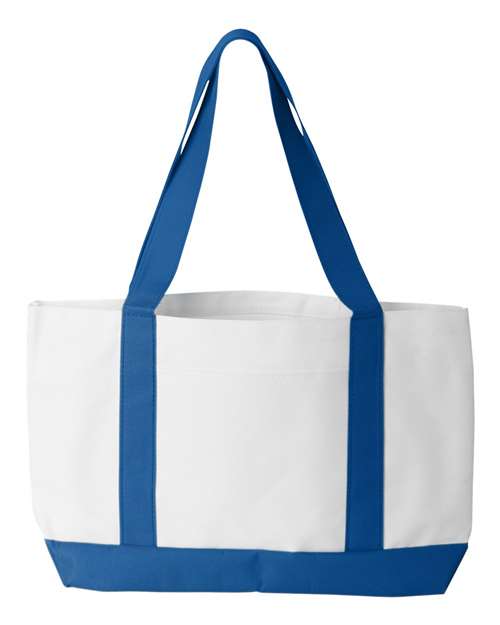 Liberty Bags P&O Cruiser Tote - White/ Royal Front