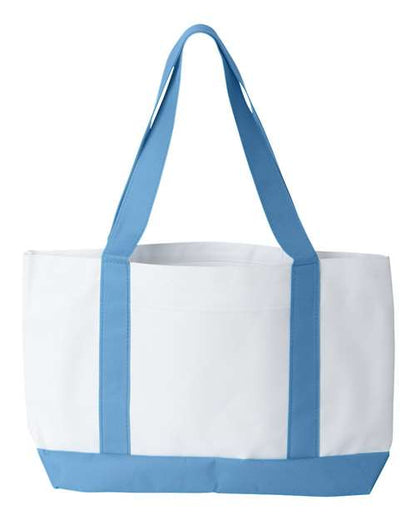 Liberty Bags P&O Cruiser Tote - White/ Light Blue Front