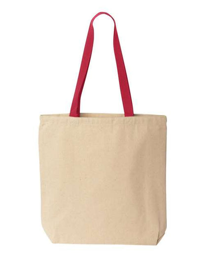 Liberty Bags Natural Tote with Contrast-Color Handles - Natural/ Red Front