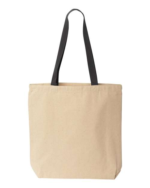 Liberty Bags Natural Tote with Contrast-Color Handles - Natural/ Black Front