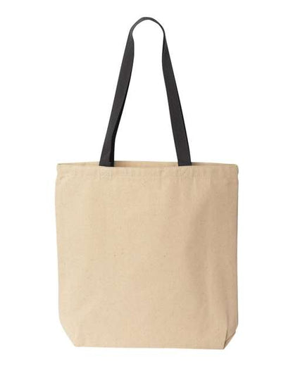 Liberty Bags Natural Tote with Contrast-Color Handles - Natural/ Black Front