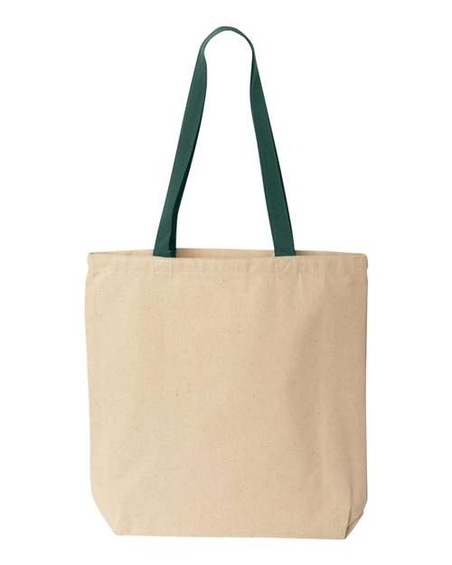 Liberty Bags Natural Tote with Contrast-Color Handles - Natural/ Forest Front