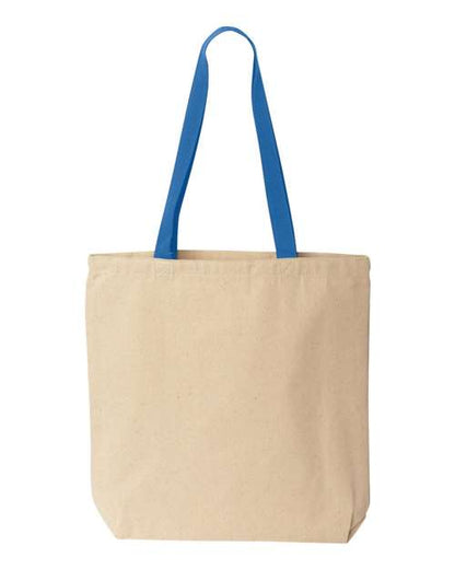 Liberty Bags Natural Tote with Contrast-Color Handles - Natural/ Royal Front