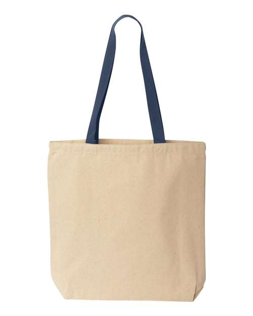 Liberty Bags Natural Tote with Contrast-Color Handles - Natural/ Navy Front