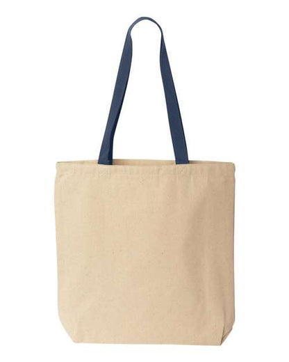Liberty Bags Natural Tote with Contrast-Color Handles - Natural/ Navy Front