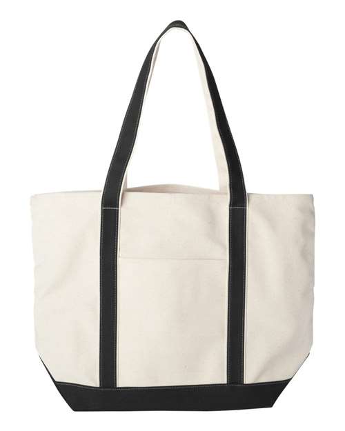 Liberty Bags Carmel Classic XL Cotton Canvas Resort Tote - Natural/ Black Front