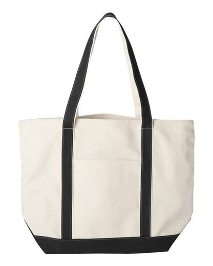 Liberty Bags Carmel Classic XL Cotton Canvas Resort Tote - Natural/ Black Front