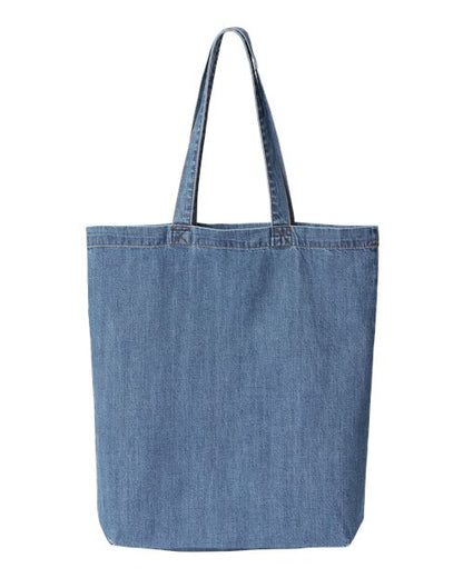 Liberty Bags Cotton Denim Gusseted Tote Bag - Light Blue Denim Front