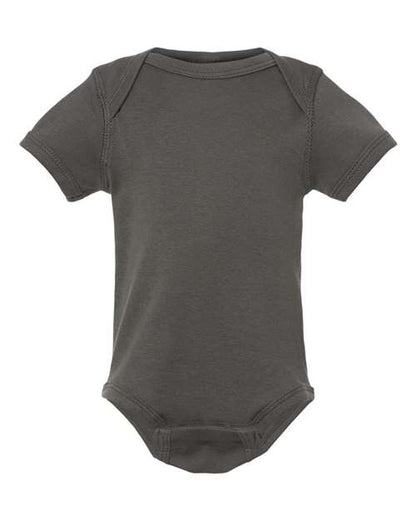 Rabbit Skins Infant Baby Rib Bodysuit - Charcoal Front