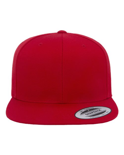 YP Classics Premium Flat Bill Snapback Cap - Red Front