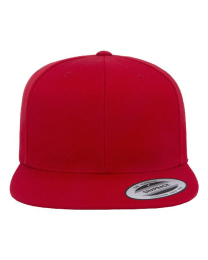 YP Classics Premium Flat Bill Snapback Cap - Red Front