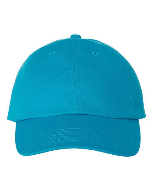 Valucap Bio-Washed Classic Dad Hat - Neon Blue Front