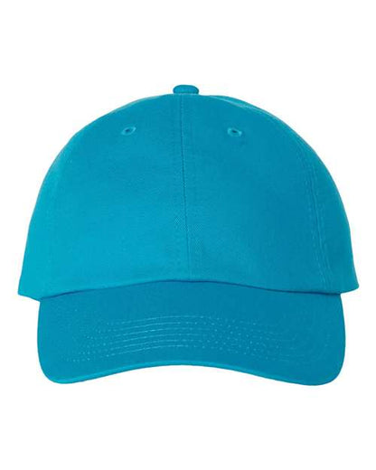 Valucap Bio-Washed Classic Dad Hat - Neon Blue Front