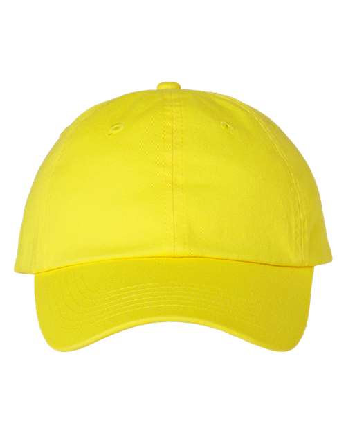 Valucap Bio-Washed Classic Dad Hat - Neon Yellow Front