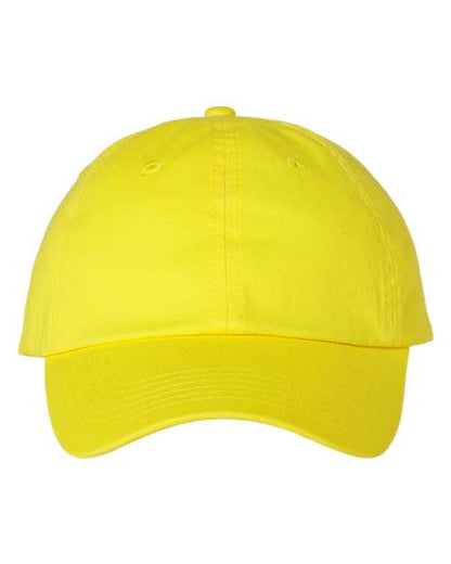 Valucap Bio-Washed Classic Dad Hat - Neon Yellow Front