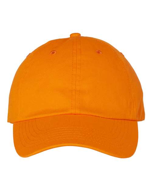 Valucap Bio-Washed Classic Dad Hat - Neon Orange Front