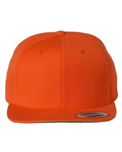 YP Classics Premium Flat Bill Snapback Cap - Orange Front