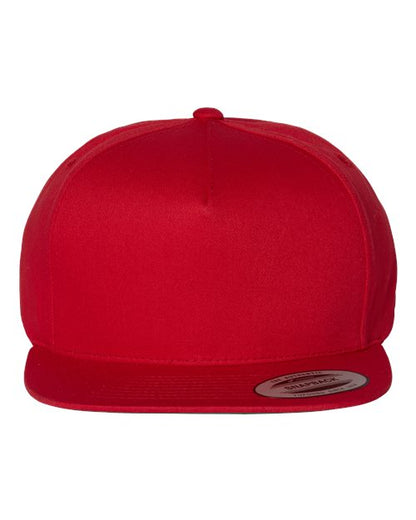 YP Classics Five-Panel Cotton Twill Snapback Cap - Red Front