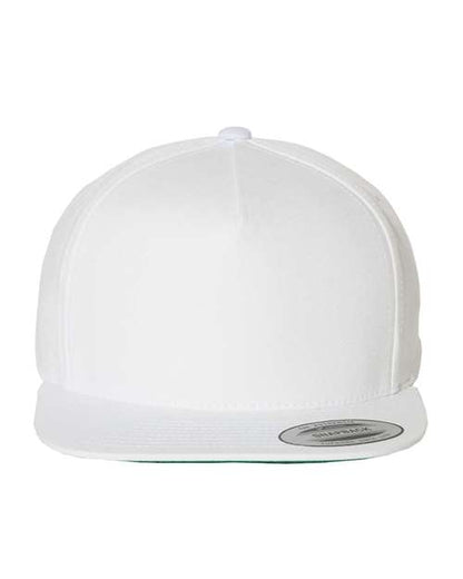 YP Classics Five-Panel Cotton Twill Snapback Cap - White Front