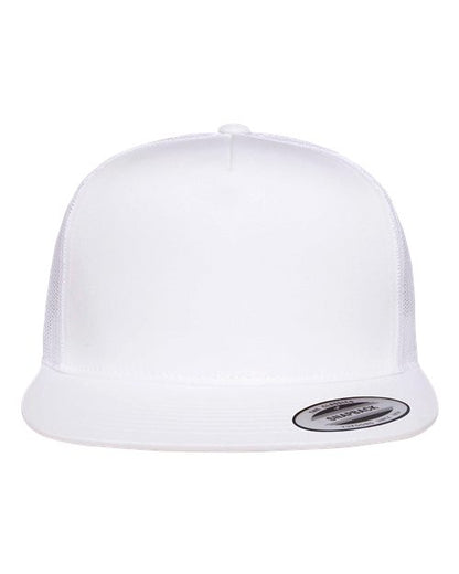 YP Classics Classic Five-Panel Trucker Cap - White Front