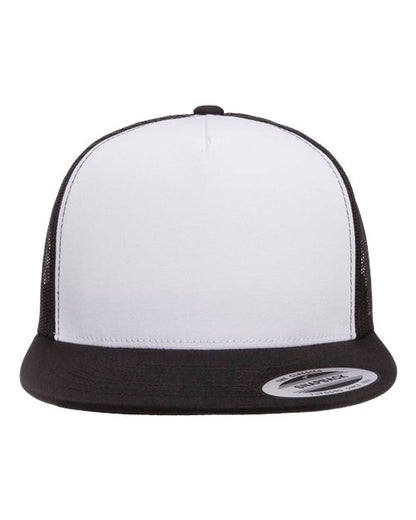 YP Classics Classic Five-Panel Trucker Cap - Black/ White/ Black Front