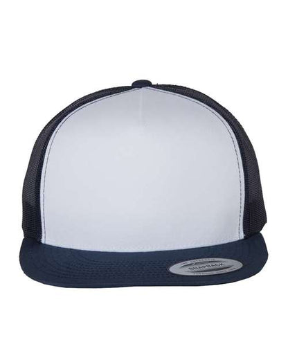 YP Classics Classic Five-Panel Trucker Cap - Navy/ White/ Navy Front