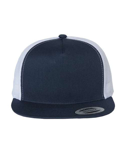 YP Classics Classic Five-Panel Trucker Cap - Navy/ White Front