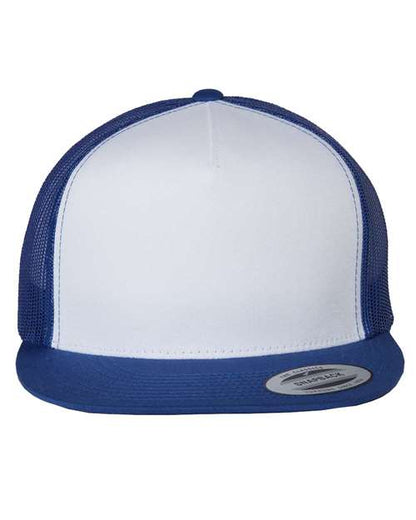 YP Classics Classic Five-Panel Trucker Cap - Royal/ White/ Royal Front