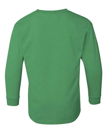 Youth Heavy Cotton™ Long Sleeve T-Shirt - Irish Green Back