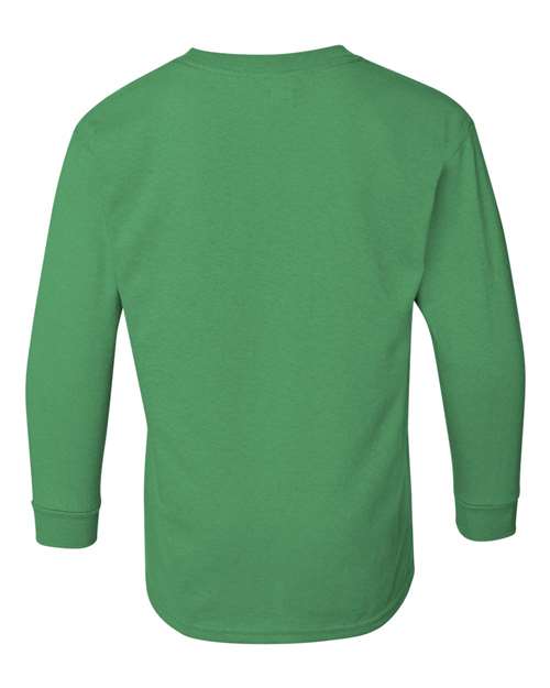 Youth Heavy Cotton™ Long Sleeve T-Shirt - Irish Green Back