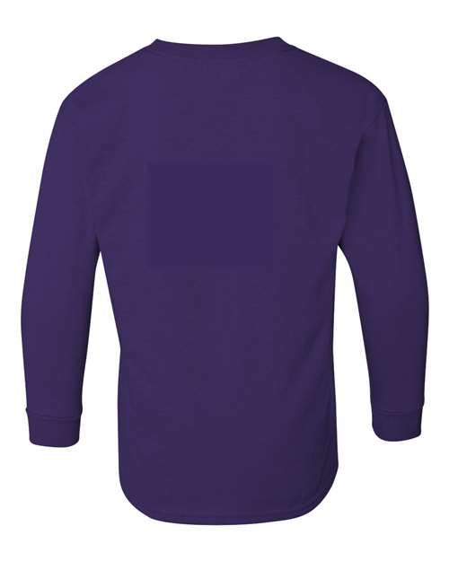 Youth Heavy Cotton™ Long Sleeve T-Shirt - Purple Back