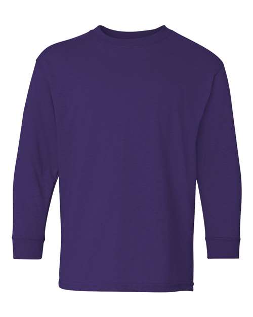 Youth Heavy Cotton™ Long Sleeve T-Shirt - Purple Front